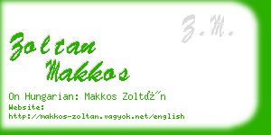 zoltan makkos business card